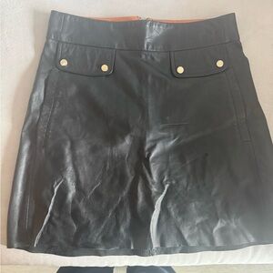 Zara Black Mini Leather Skirt